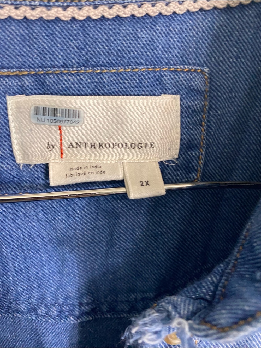 Anthropologie Bettina Tiered denim dress size 2X FLAWED FLAWED - Picture 2 of 5